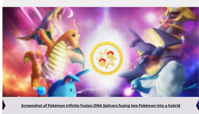 Screenshot of Pokémon Infinite Fusion DNA Splicers fusing two Pokémon into a hybrid